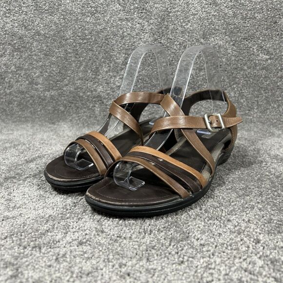 Ecco Sensata Womens Size 40 Brown Leather Strappy Slingback Sandals Used - Picture 3 of 12